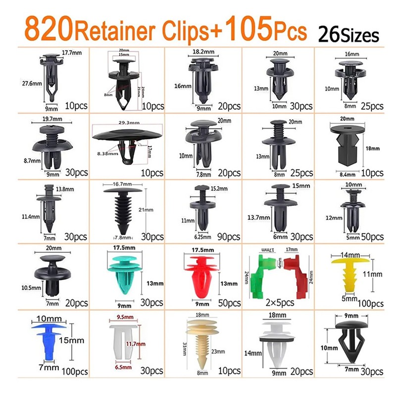 925pcs Auto Car Bumper Retainer Clips Kit Fastener Remover Push Pin Rivet Screw gallery