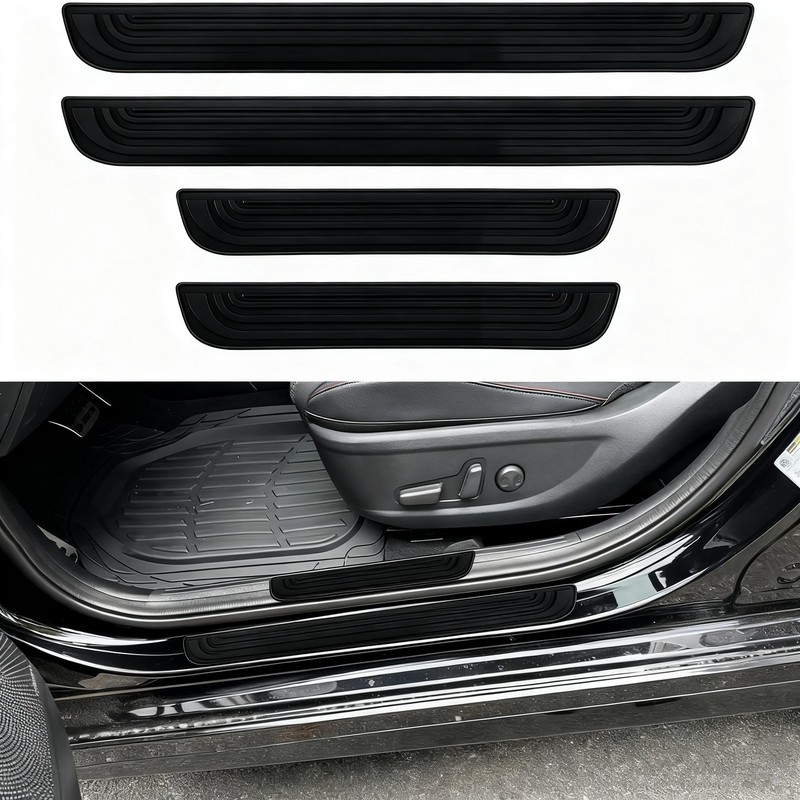 4pcs PVC Soft Rubber For BMW Car SUV Door Scuff Sill Cover Panel Protectors