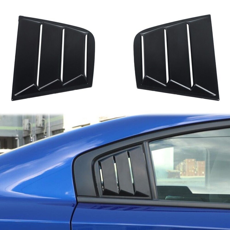 For Dodge Charger Rear Side Window Louver Shutter Cover Decoration Blind Trim