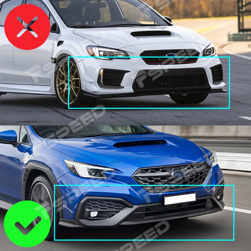 Matte Black Car Front Bumper Spoiler Lip Trim For Subaru WRX CS-Style 2022-2025 gallery