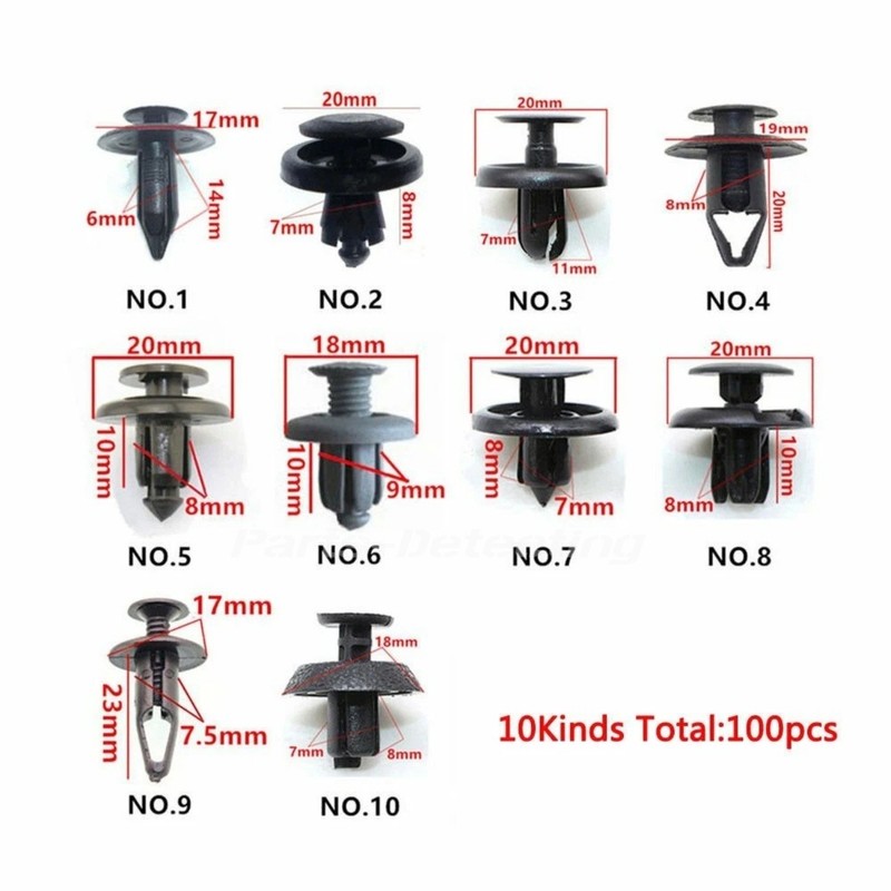 100Pcs Bumper Clips Car Auto Fender 6 7 8 9 mm Trim Push Pin Rivet Fastener gallery