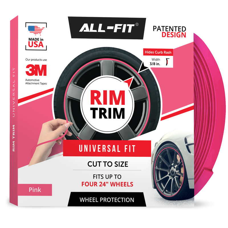 ALL-FIT Rim Trim Wheel Protection Strips Prevent Curb Rash and Scratches (PINK)