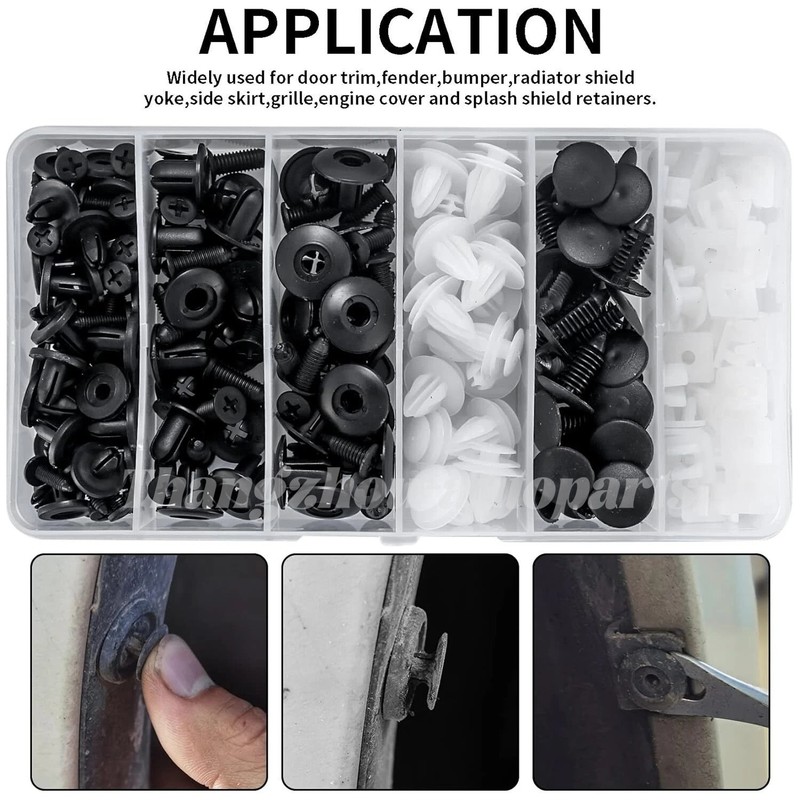100Pcs Bumper Clips Fender TRIM Push Pin Rivet Fastener Panel+4Tools for Corolla