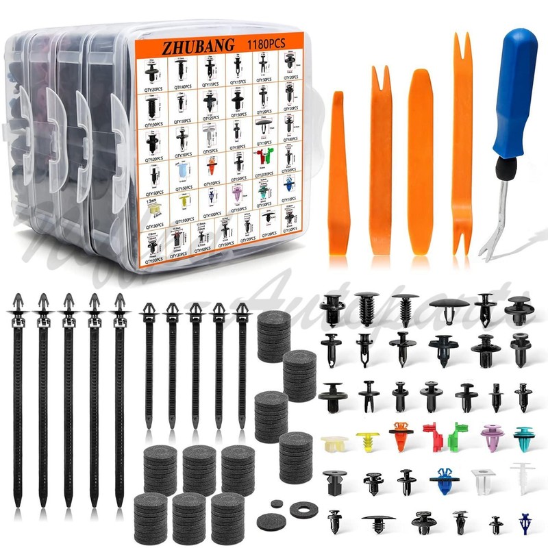 1295PCS Car Retainer Auto Fasteners Body Trim Clips Pin Rivet Bumper Kit Plastic gallery