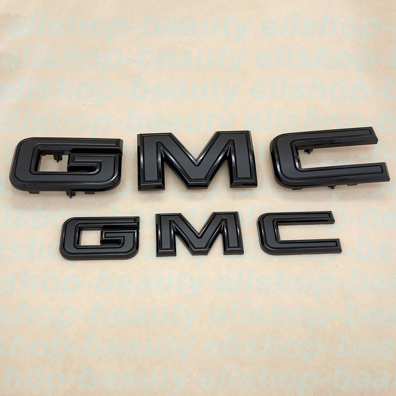 2pcs Set Front Rear Gloss Matte Black GMC Emblems Fit 2020+ Acadia 2022+ Terrain gallery