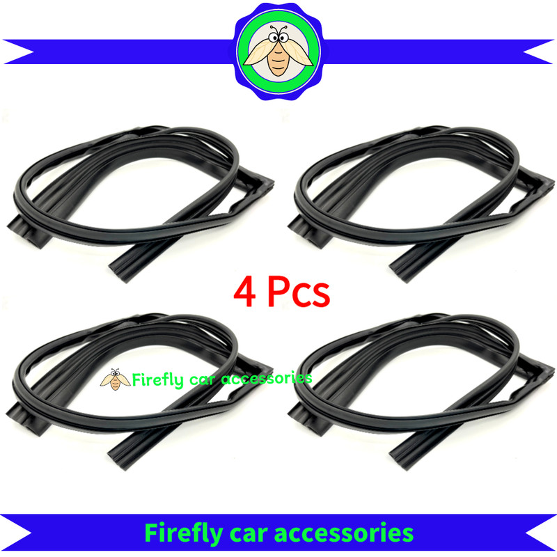 4 PCS Door Glass Run Channel Weather Window Seal Firs For 2015-2020 Honda Fit
