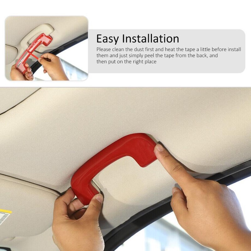 For 2011-2024 Dodge Durango ABS Red Inner Roof Grab Bar Handles Trim Decor Cover gallery