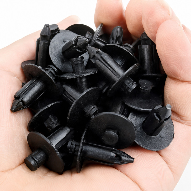 50x Black Push Type Retainer Clips Car Bumper Fender Trim Panel Fasteners Plast