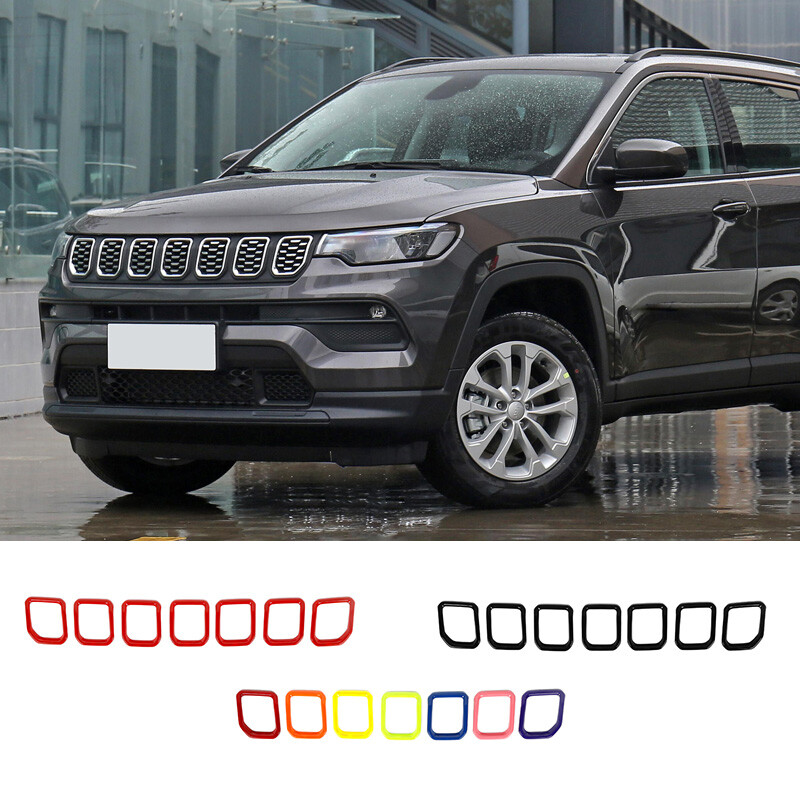 Black Multicolor ABS Front Grille Inserts Mesh Cover Trim For Jeep Compass 2022 gallery