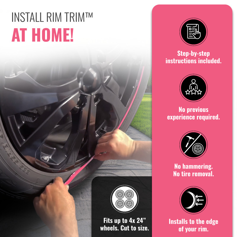 ALL-FIT Rim Trim Wheel Protection Strips Prevent Curb Rash and Scratches (PINK) gallery