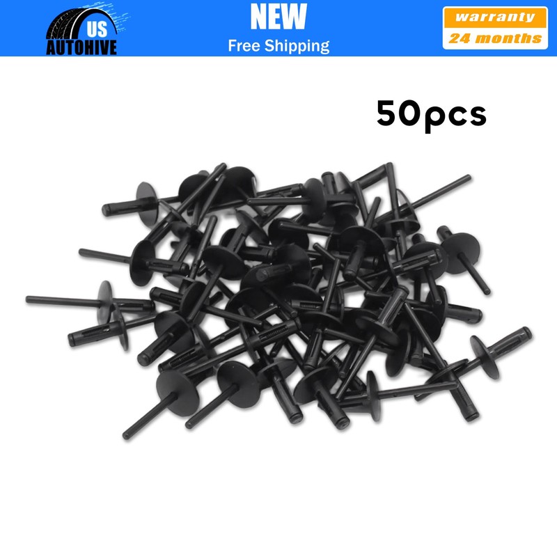 50x Car Fender Liner Rivet Compatible for BMW X1 13-23 Durable Nylon Black