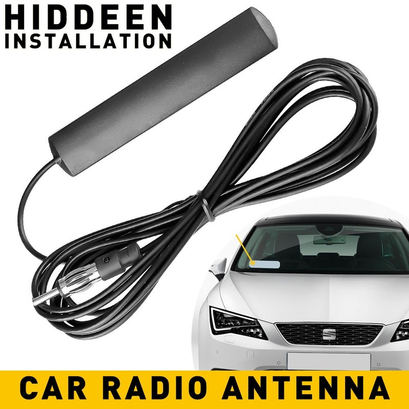 Universal New Car Hidden Amplified Set Antenna Electronic Stereo 12v FM/AM Radio