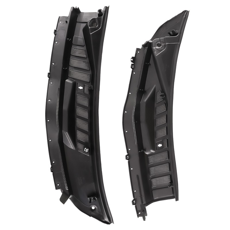 Windshield Wiper Cowl Panel Grille Kit for Ford Super Duty F-250 2017-2022 Black