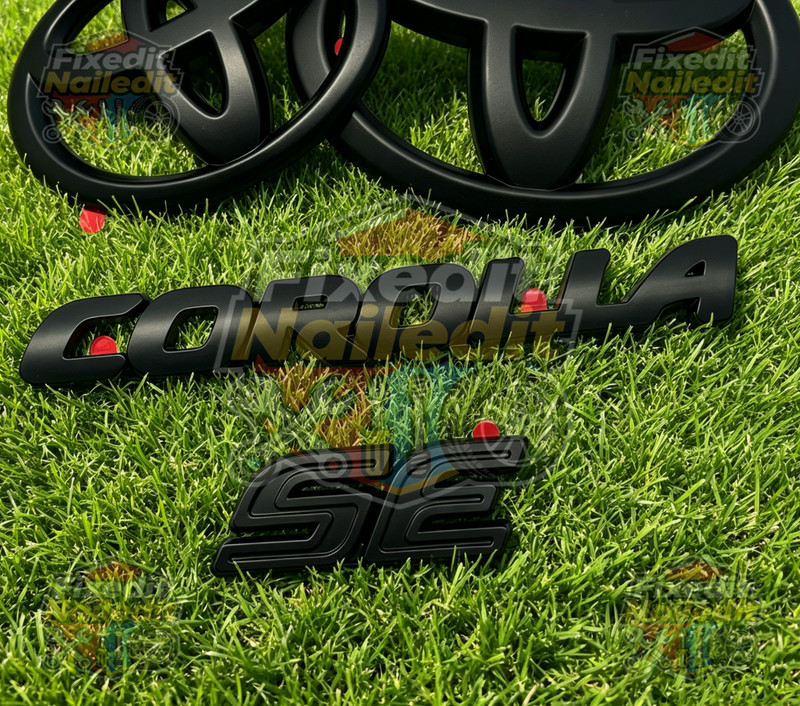 Hatchback Only Matte Blackout OVERLAY EMBLEM Fit 2019 – 2024 COROLLA SE 4 PCS