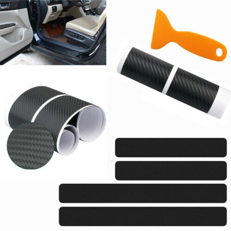 4X Carbon Fiber Door Sill Scuff Plate Stickers Universal Cuttable✨ gallery