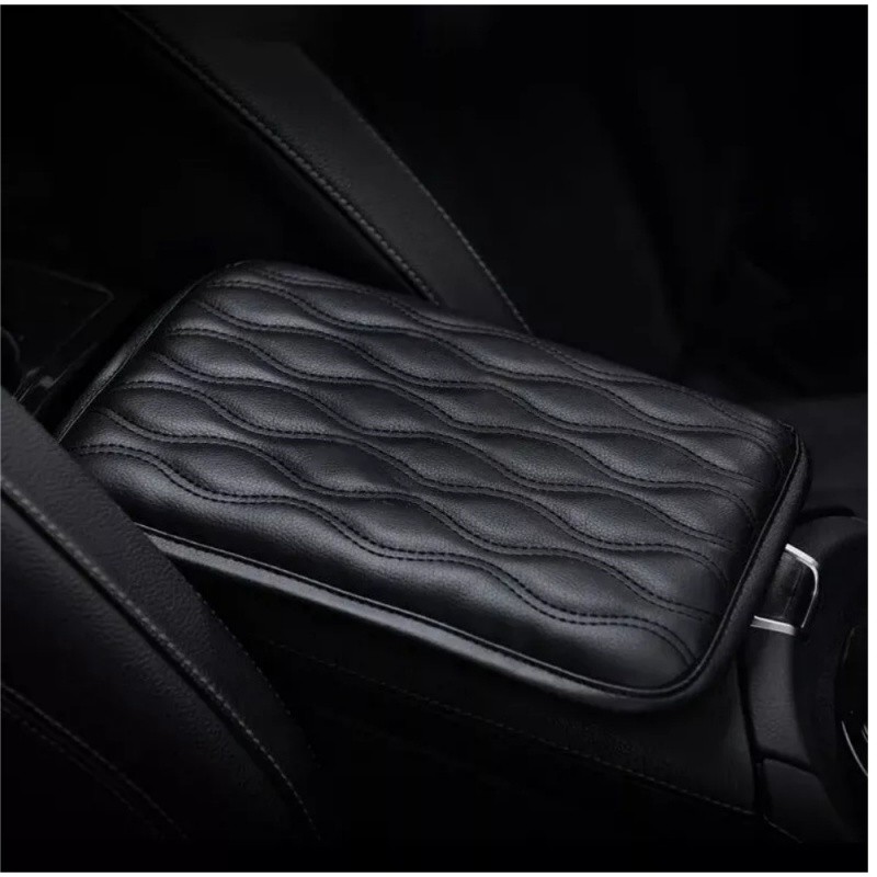 Black Car Center Console Pad Leather Arm Rest Box Cover Protector Cushion Pad US gallery