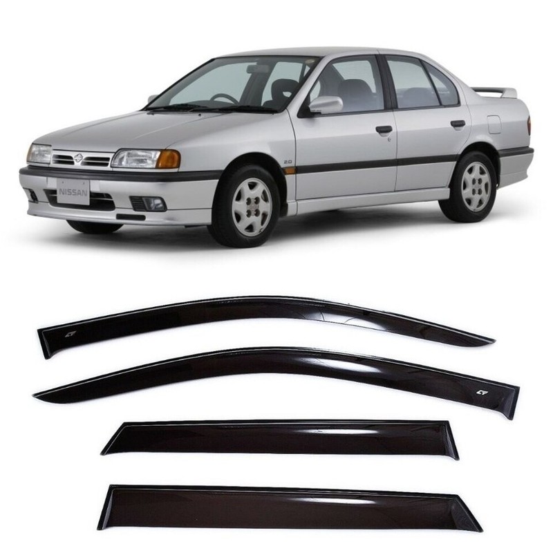 Tape-on Window Visors Rain Guards Fit Nissan Primera P10 1990-95 Wind Deflectors