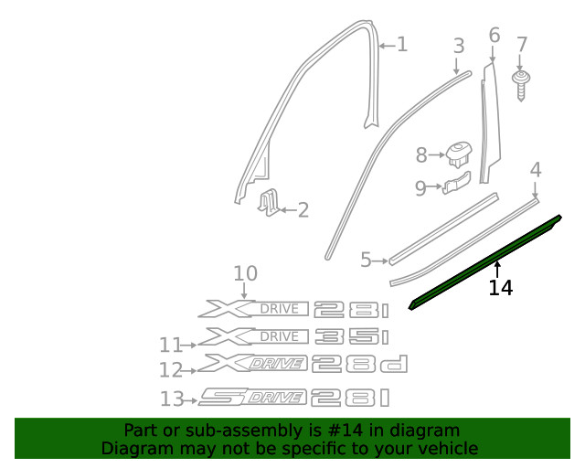 Genuine BMW Lower Molding 51-13-7-205-779 gallery