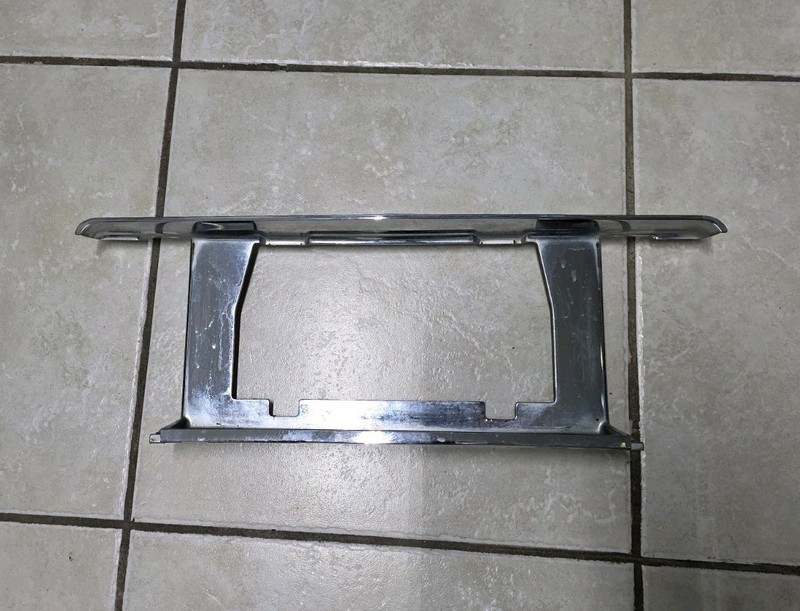 86-90 Chevy Caprice Rear Chrome License Plate Pocket Panel Trim Used