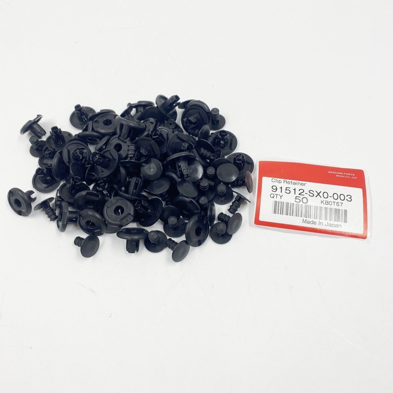 OEM 50x 91512-SX0-003 Fender Liner Retainer Fastener Clips For Honda