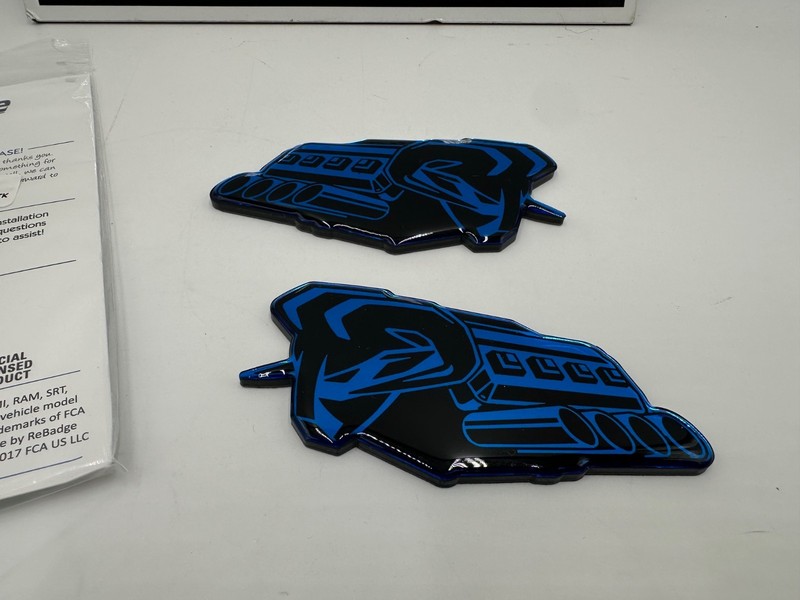 2026 Ram 1500 2500 5.7L 6.4L V8 Hemi 3D Fender Emblem Decal Badge Nameplate Blue