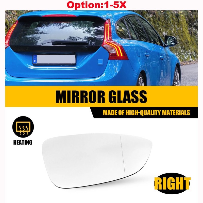 Piece of 1 Mirror Glass Heated Passenger Side RH For Volkswagen Eos 2009-2016