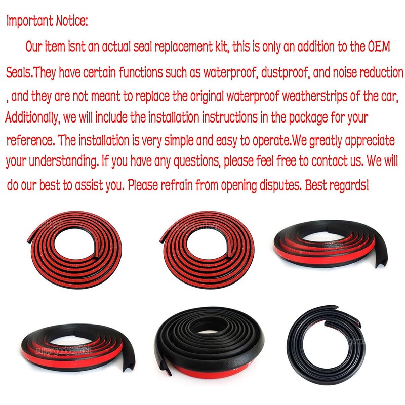 Door Rubber Seal Strip Weather Draft Wind Noise Reduce Kit u For Jeep Commander gallery