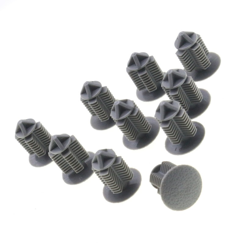 10 Pcs Trim Panel Retainer Rivet Push Clips For Renault 7703077107 Gray Nylon