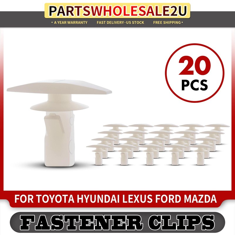 20x New 5 mm Nylon Weatherstrip Retainer Clip Push-Type for Toyota Hyundai Lexus