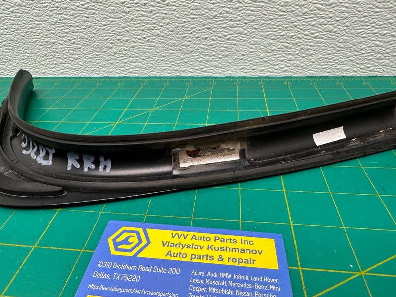12-18 BMW F30 Sedan REAR RIGHT DOOR BEZEL QUARTER Black STRIP TRIM OEM gallery