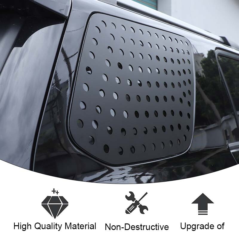 Rear Triangular Window Glass Plate Trim Decor Cover Black for 4Runner 2010+ gallery