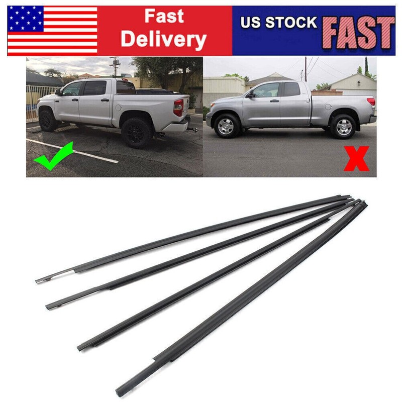 Window Weatherstrip Trim Seal Belt for Toyota Tundra CrewMax 2007-2019 08 09 10