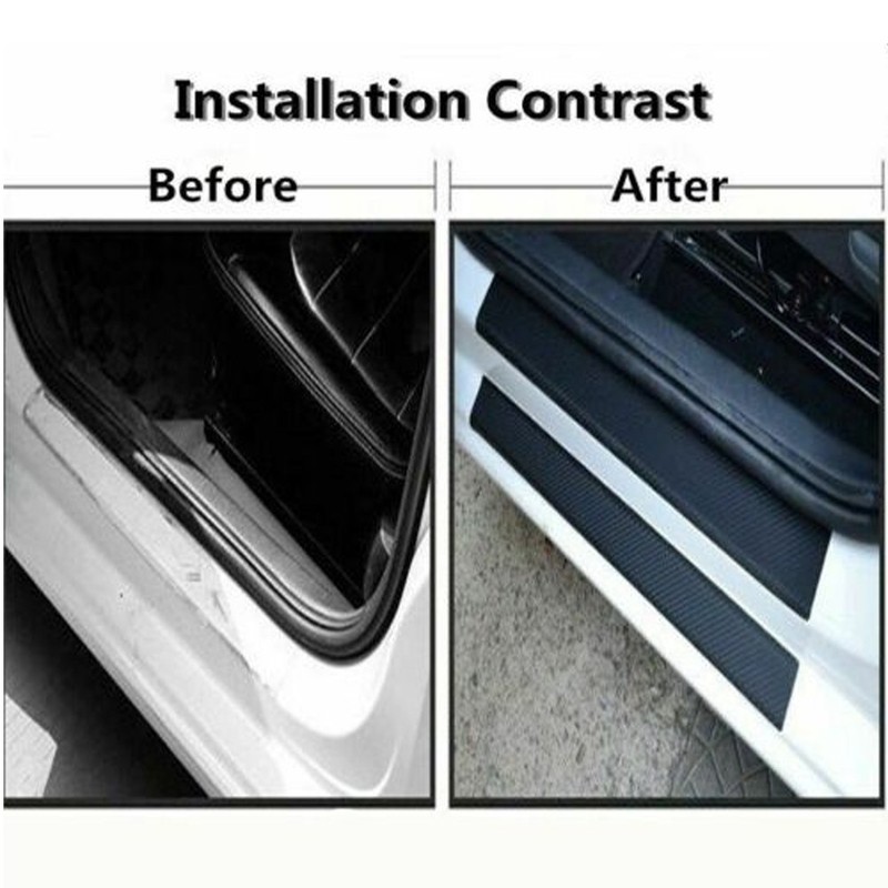 4X Carbon Fiber Door Sill Scuff Plate Stickers Universal Cuttable✨ gallery