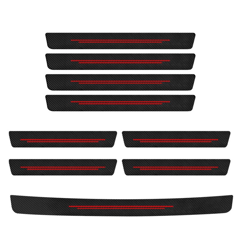 9X For Volkswagen Accessories Red Door & Trunk Sill Protectors Cover Scuff Guard gallery