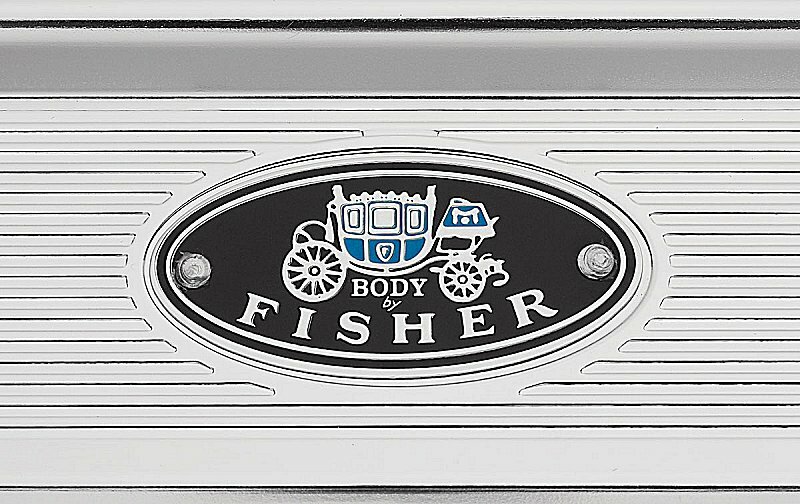 "Body By Fisher" Aluminum Door Sill Scuff Plate Emblems Decals Pair New Set gallery