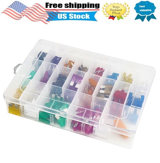 220pcs Car Truck Automotive Medium Standard Fuses Auto Blade Fuse Assortment Kit