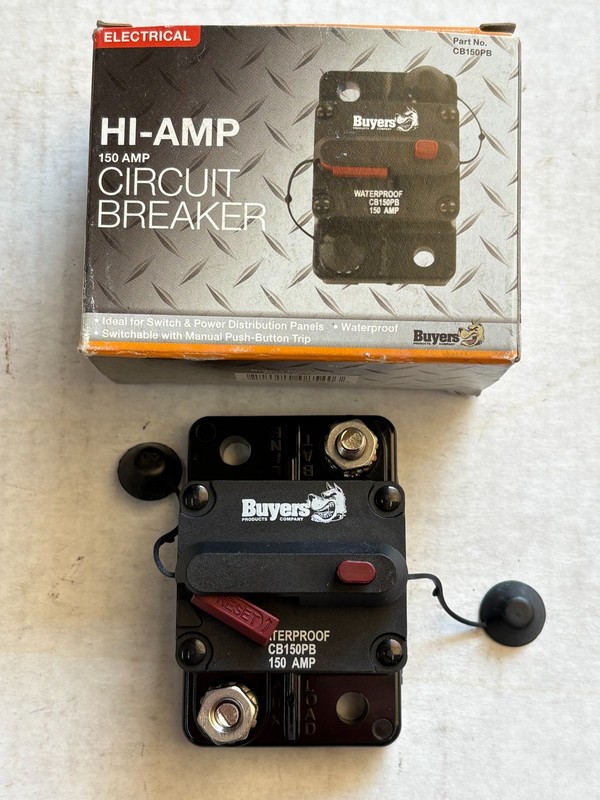 Buyers CB150PB Saltdogg Waterproof Circuit Breaker 150 amp Push-to-Trip AJ