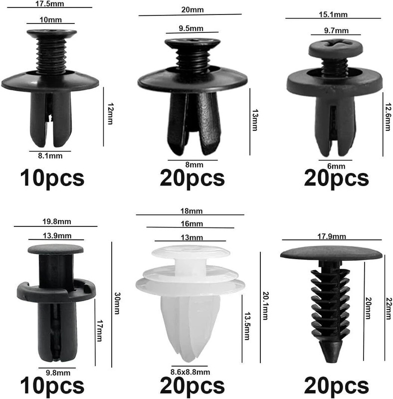 Accessories Clip Trim Car Push Pin Rivet Bumper Door Panel Retainer Fastener +