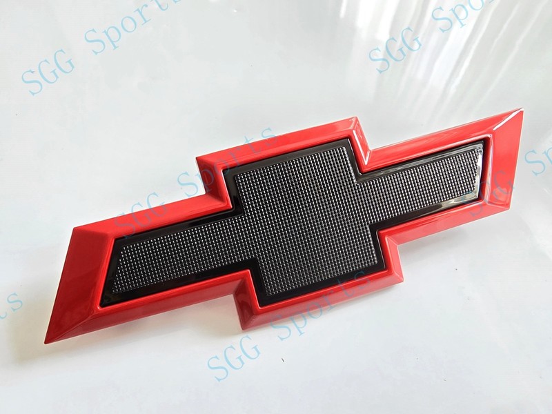 Front Grille Rear Bowtie Emblem Badge Gloss Red Black 2021+ Tahoe Suburban gallery