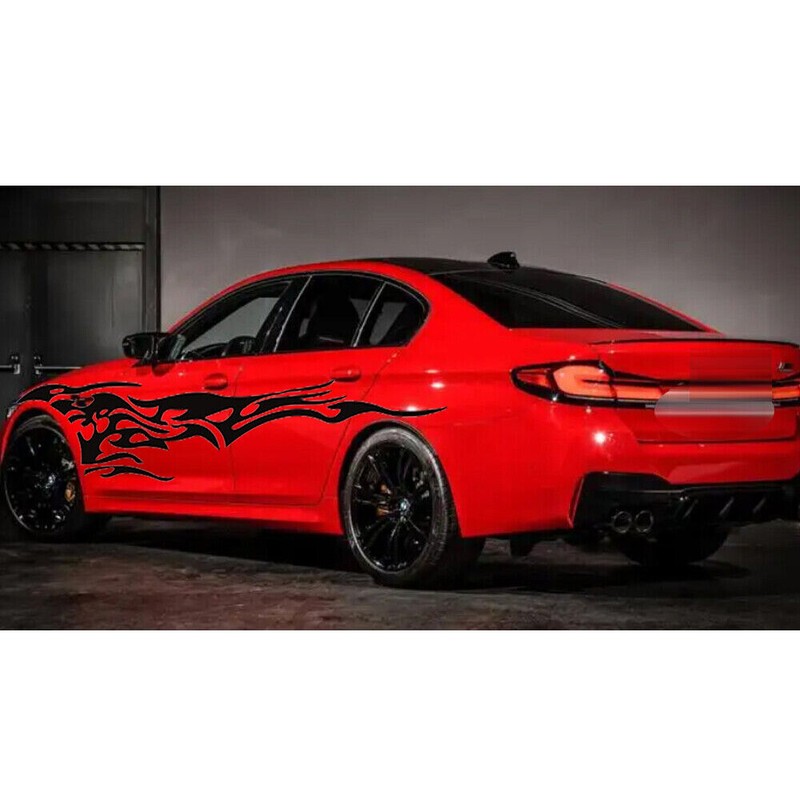 For Dodge Charger Black Sport Fire Car Body Side Door Fender Vinyl Decal Sticker gallery