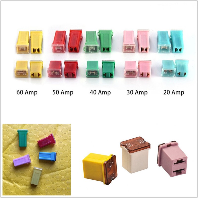 Mini Square Car Fuse Assortment Kit 20 30 40 50 60 Amp 20Pcs With Plastic Box