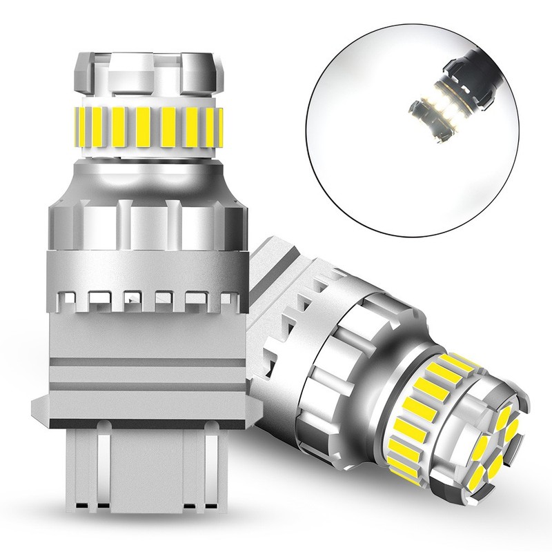 Pair AUXITO LED 3157 3156 3457 4057 Brake Stop DRL Light White Bulb SMD Canbus