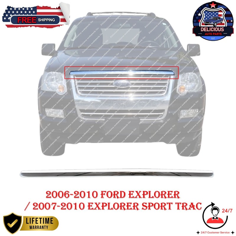 New Front Upper Hood Molding Trim OEM Replacements For 2006-2010 Ford Explorer