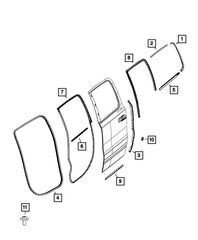 Genuine Mopar Day Light Opening Molding Right 68285790AF
