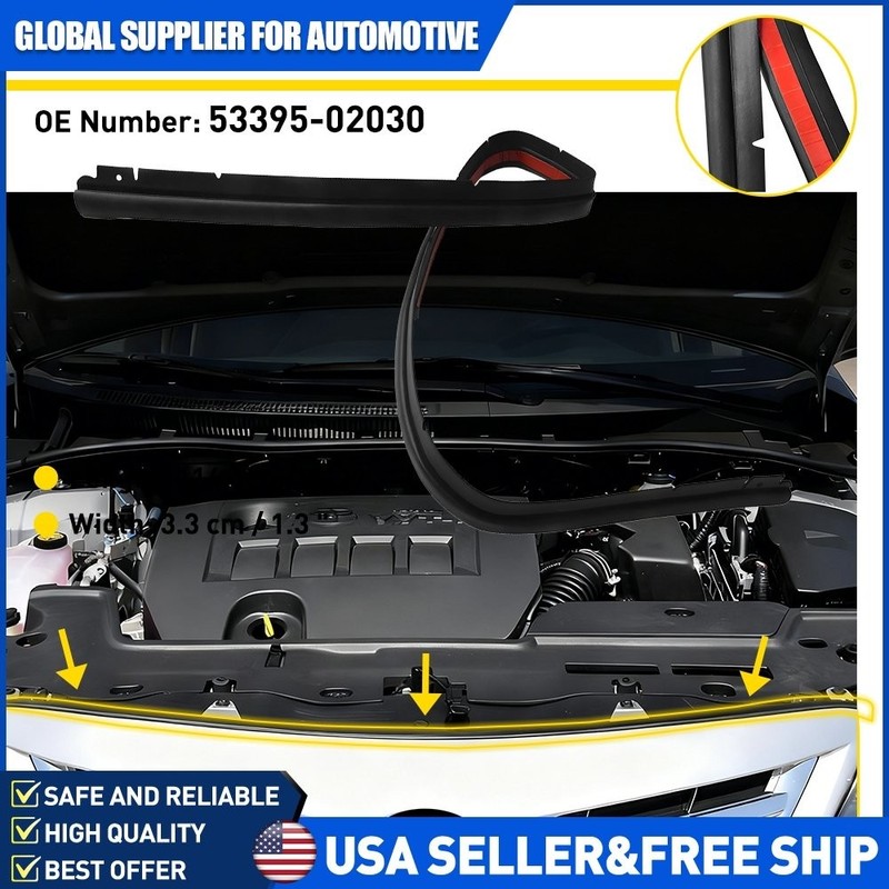 Hood to Front End Bumper Panel Rubber Seal Strip For Toyota Corolla 2007-2013