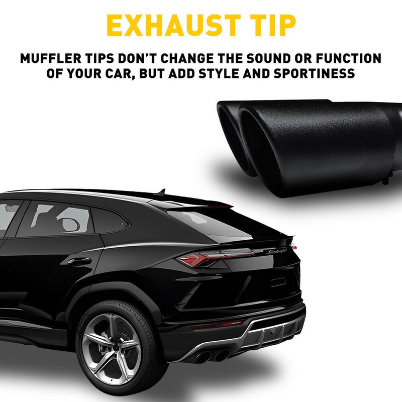Car Rear Exhaust Pipe Tail Muffler Tip Matte Black Stainless Steel Accessories gallery