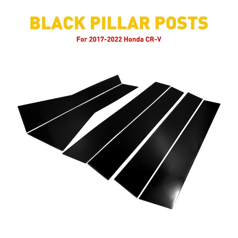 6PCS Window Pillar Posts Door Trim Piano Cover For Set 2017-2022 Honda CR-V