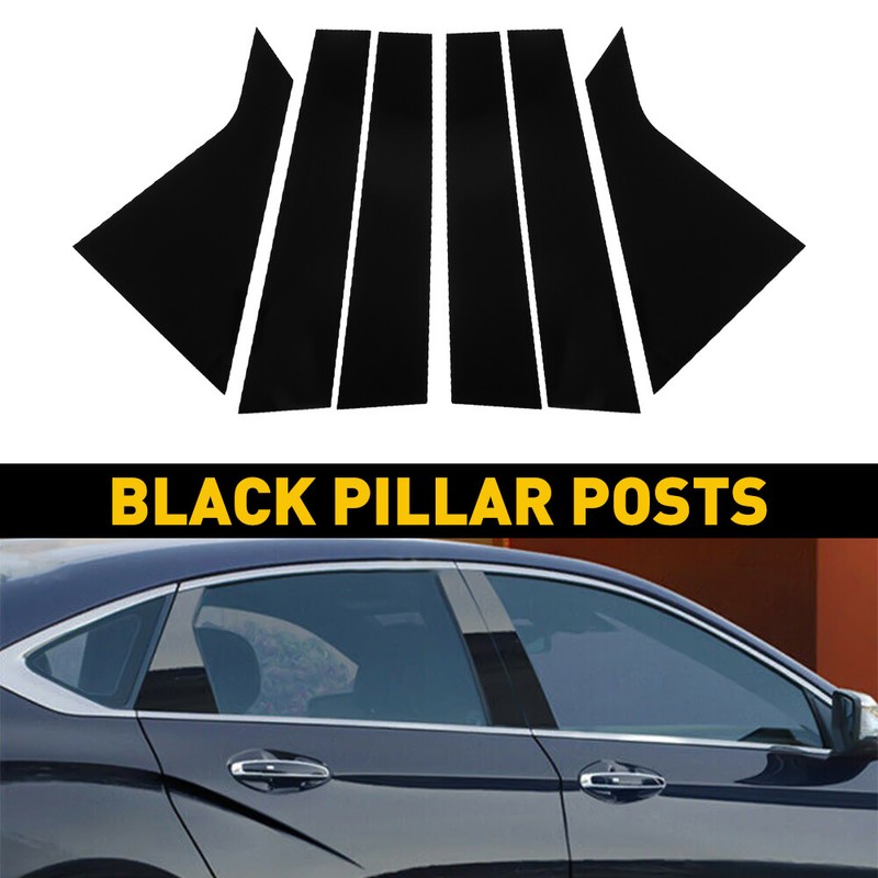 Body Pillar Posts Door Window Trim Black 6Pcs/Set For 2014-2020 Chevrolet Impala