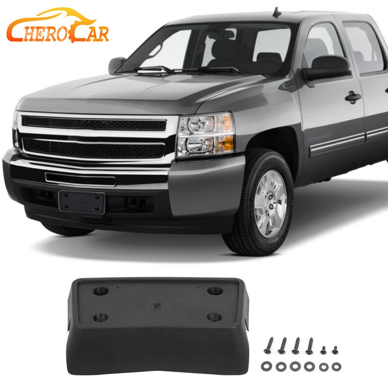 Black Front License Plate Holder Frame Mount Bracket For Chevy Silverado 07-13