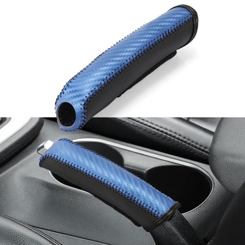 Leather Car Hand Brake Sleeve Cover Anti-Skid Parking Brake Cover Universal gallery